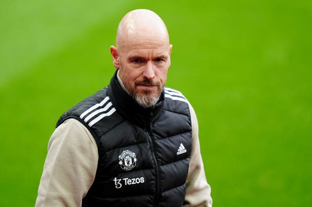 Erik ten Hag on the pitch