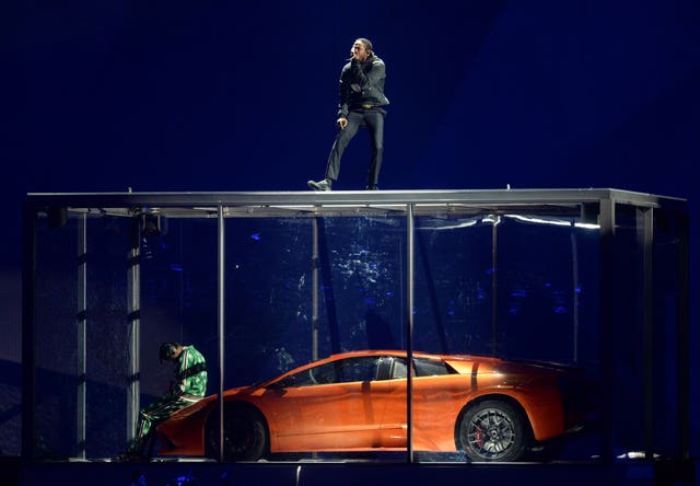 Kendrick Lamar on stage. He was named Best International Male