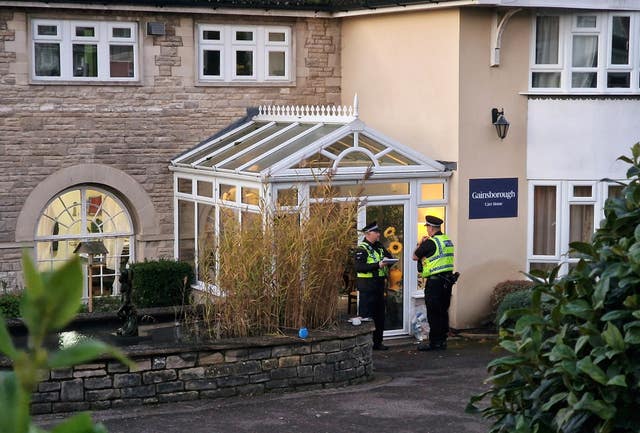 Police officers outside Gainsborough Care Home in Swanage