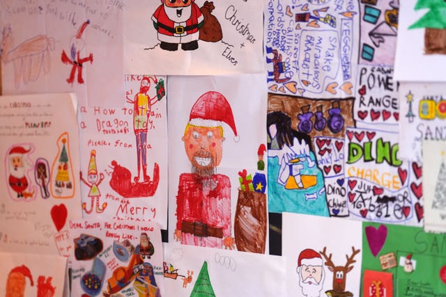 A collection of some of the letters sent to Santa