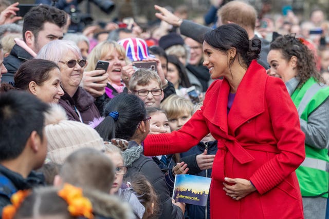 When Meghan met well-wishers during her visit to Birkenhead she chatted about her due date. Charlotte Graham/Daily Telegraph