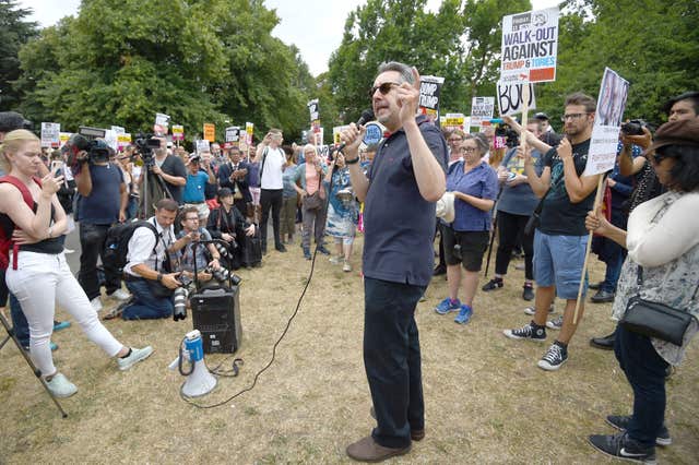 Demonstrators in Regent’s Park