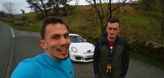 David Murray, right, and Timur Khayrov, who were given suspended jail terms and were also ordered to carry out 200 hours of unpaid work and banned from driving for 18 months at Caernarfon Crown Court