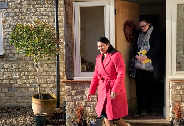 Home Secretary Priti Patel after a meeting with the family of Harry Dunn in north Oxfordshire