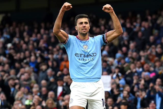 Rodri celebrates