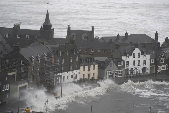 Stonehaven harbour was part of the area covered by the red warning