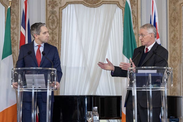 Tanaiste Simon Harris and Northern Ireland Hilary Benn