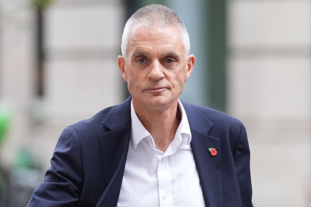 Outgoing BBC director-general Tim Davie outside BBC Broadcasting House in London following his resignation