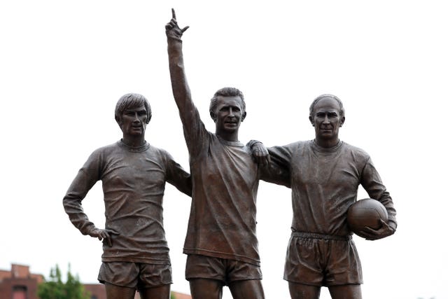George Best is immortalised in a statue outside Old Trafford with Denis Law and Sir Bobby Charlton