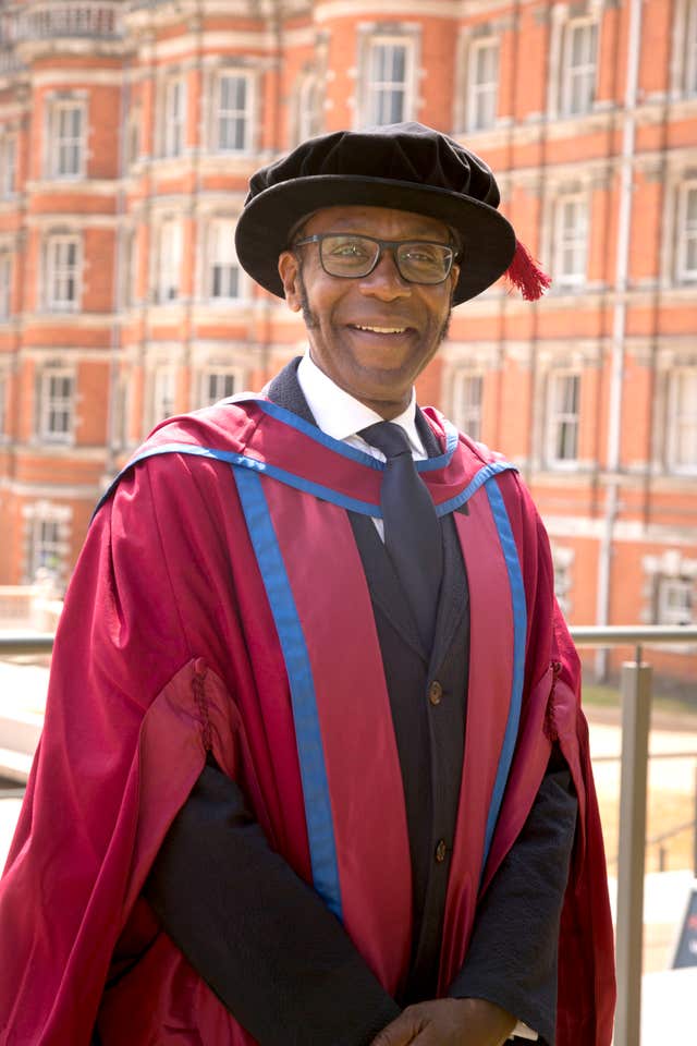 Sir Lenny Henry went to university as a mature student and later received a PhD from Royal Holloway, University of London (Graham Copland-Cale/Royal Holloway/PA)
