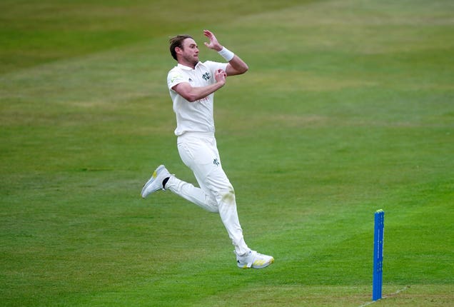 Stuart Broad in action at Trent Bridge (Mike Egerton/PA).