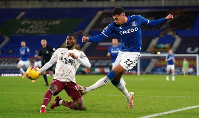 Ben Godfrey, right, has had an impressive season for Everton