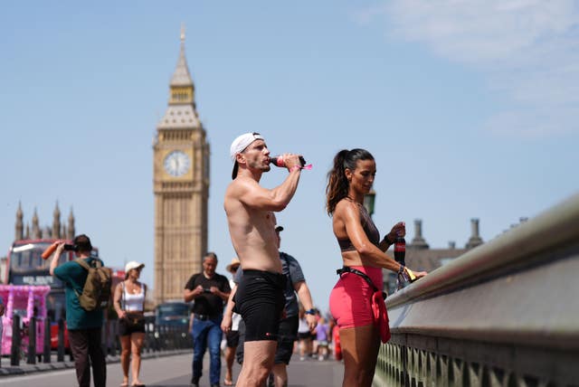People on Westminster Bridge in London