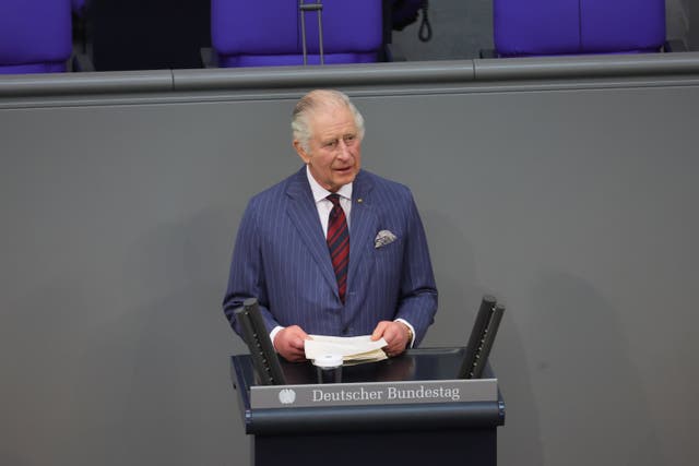 The King speaking at the Bundestag in 2023