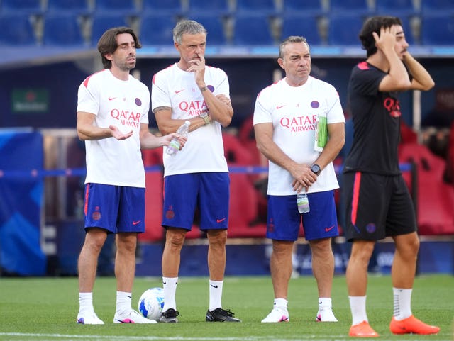 Luis Enrique with his coaching staff