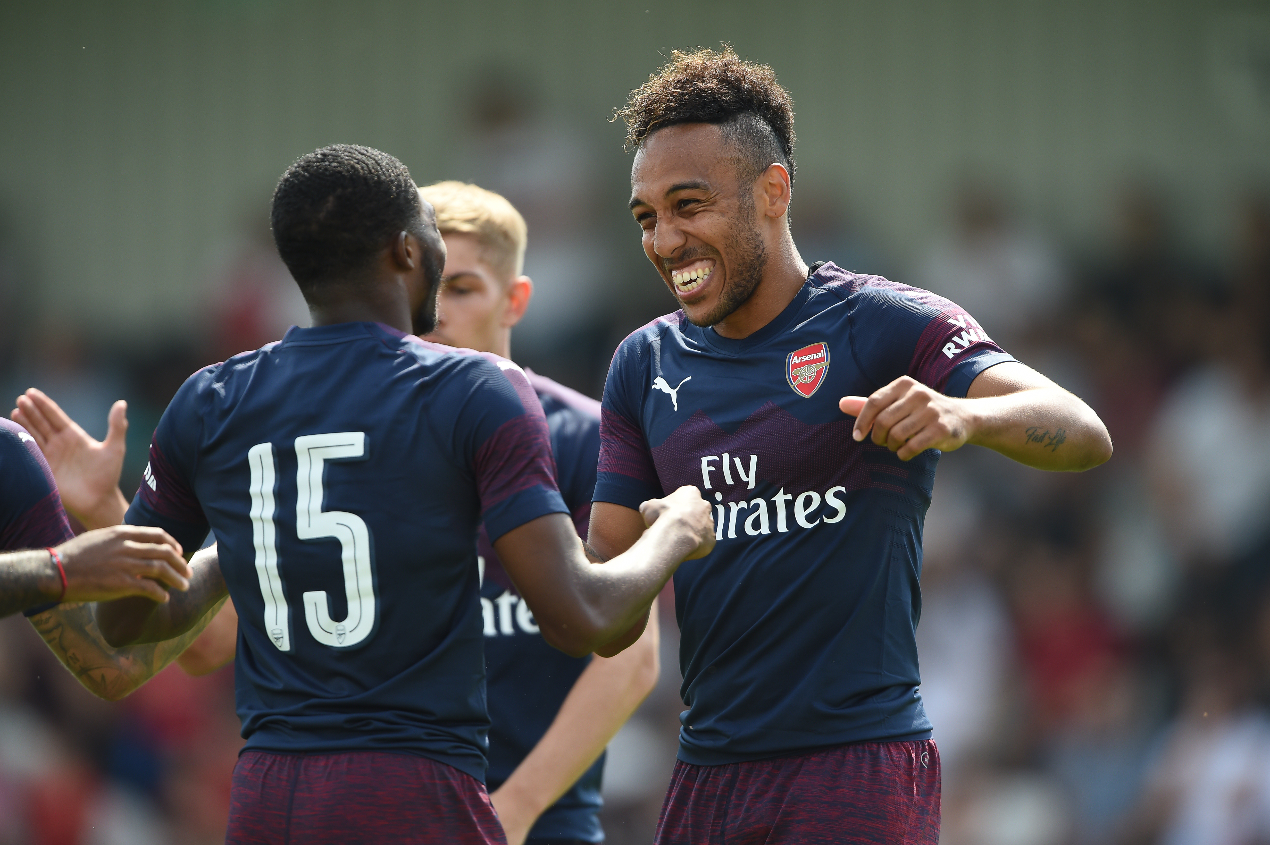 Pierre-Emerick Aubameyang scored a hat-trick in Arsenal's first pre-season game of the campaign