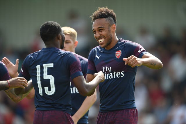Pierre-Emerick Aubameyang scored a hat-trick in Arsenal's first pre-season game of the campaign.