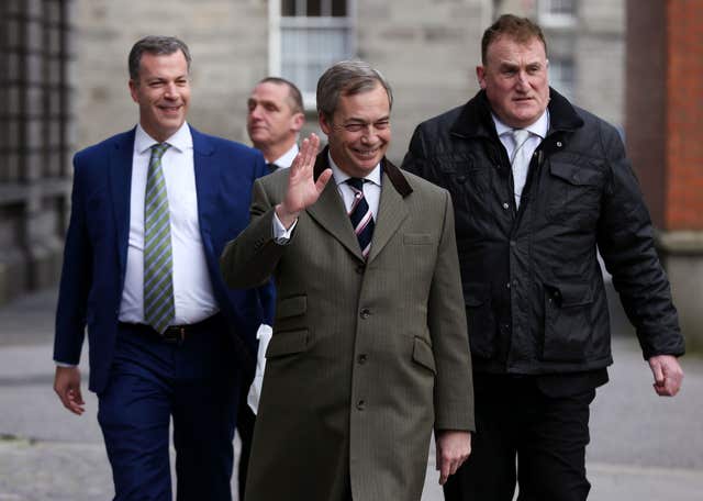 Nigel Farage praised Ireland's leader Leo Varadkar (Brian Lawless/PA)