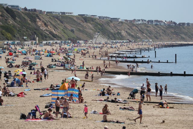 A busy Boscombe beach