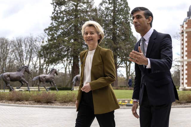 Prime Minister Rishi Sunak and European Commission president Ursula von der Leyen