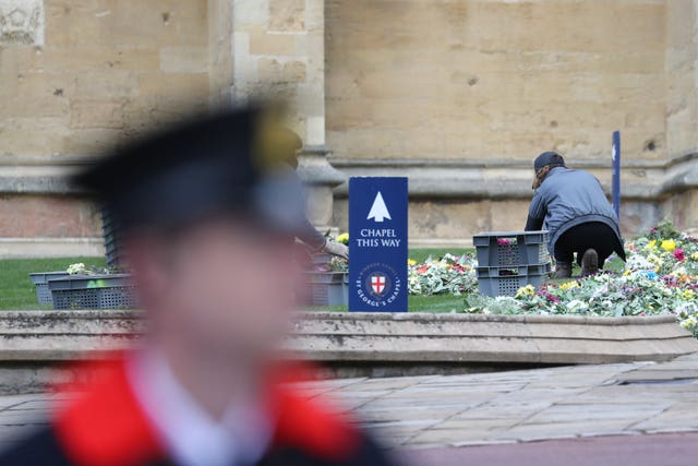 Flowers outside St George’s Chapel 