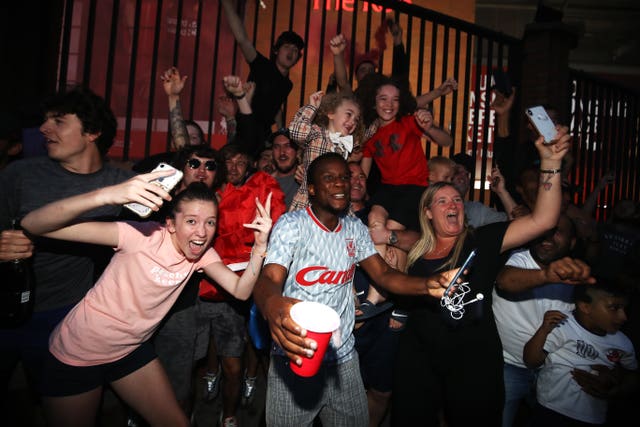 Liverpool fans outside Anfield