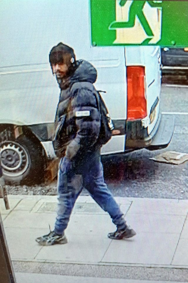 CCTV image issued by Metropolitan Police of a man they urgently need to speak to in connection with the murder of 15-year-old Adam Henry