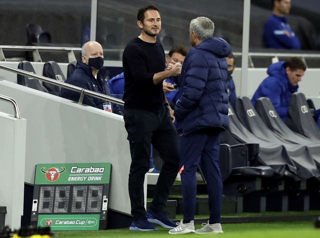 Frank Lampard, left, and Jose Mourinho