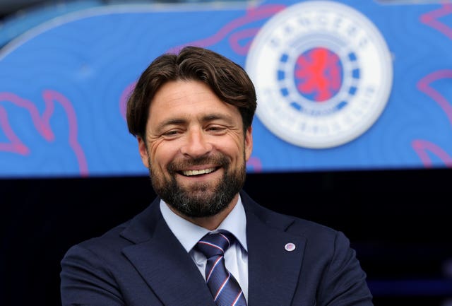 Russell Martin at Ibrox on his first day in charge