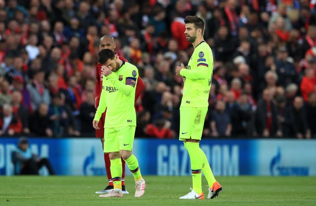 Barcelona''s treble dreams were ended by Liverpool, who progressed to the Champions League final (Peter Byrne/PA) 
