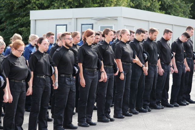 Thames Valley Police was joined in a minute's silence by other police forces on Friday (Steve Parsons/PA)