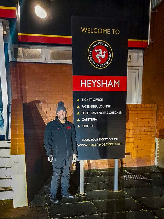 Robert Maxwell at Heysham ferry terminal