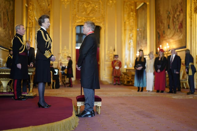 Sir Grant Shapps being made a Knight Bachelor by the Princess Royal at Windsor Castle