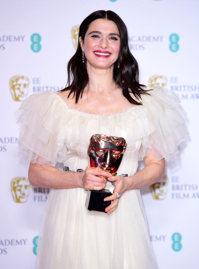 Rachel Weisz with her Best Actress in a Supporting Role Bafta for The Favourite in the press room at the 72nd British Academy Film Awards held at the Royal Albert Hall, Kensington Gore, Kensington, London.