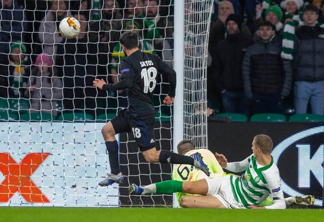 Michael Santos put FC Copenhagen ahead at Parkhead 