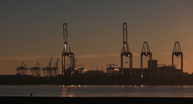 Huge cranes at the Port of Liverpool, Merseyside