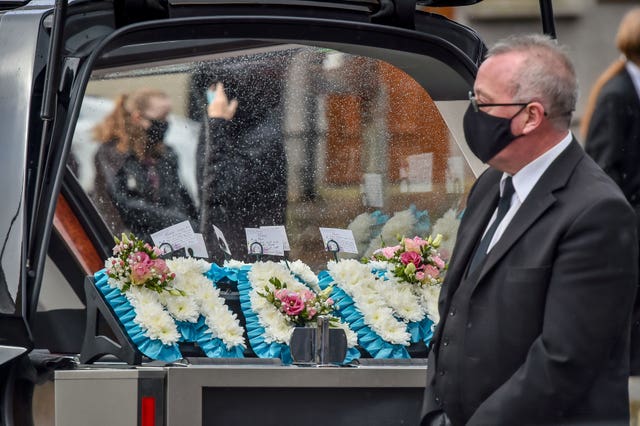 Floral tributes to Gladys Lewis