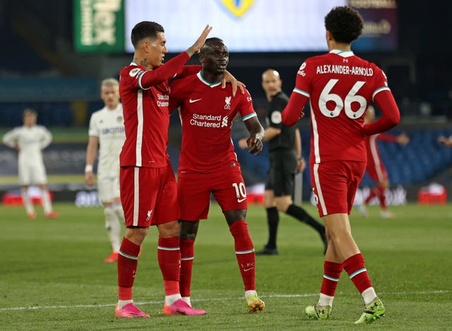 Sadio Mane (centre) opened the scoring 