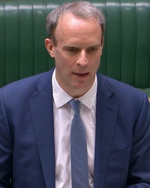 Foreign Secretary Dominic Raab