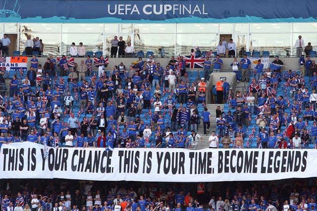 Rangers fans at 2008 UEFA Cup final