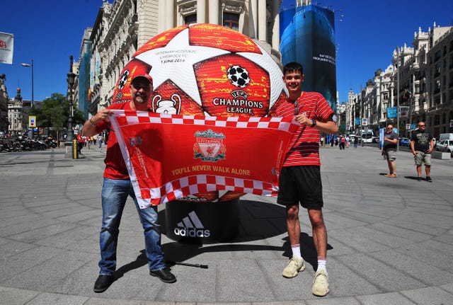 Giant replica balls are dotted around the Spanish city