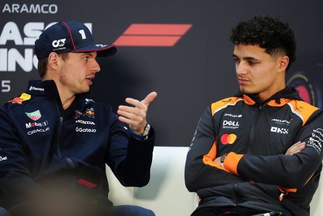 Max Verstappen and Lando Norris