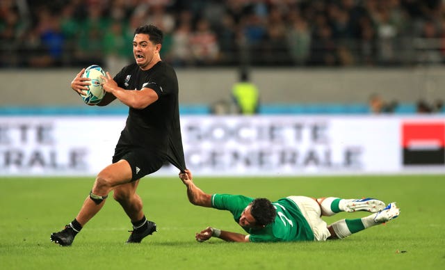 A desperate tackle on New Zealand's Anton Lienert-Brown