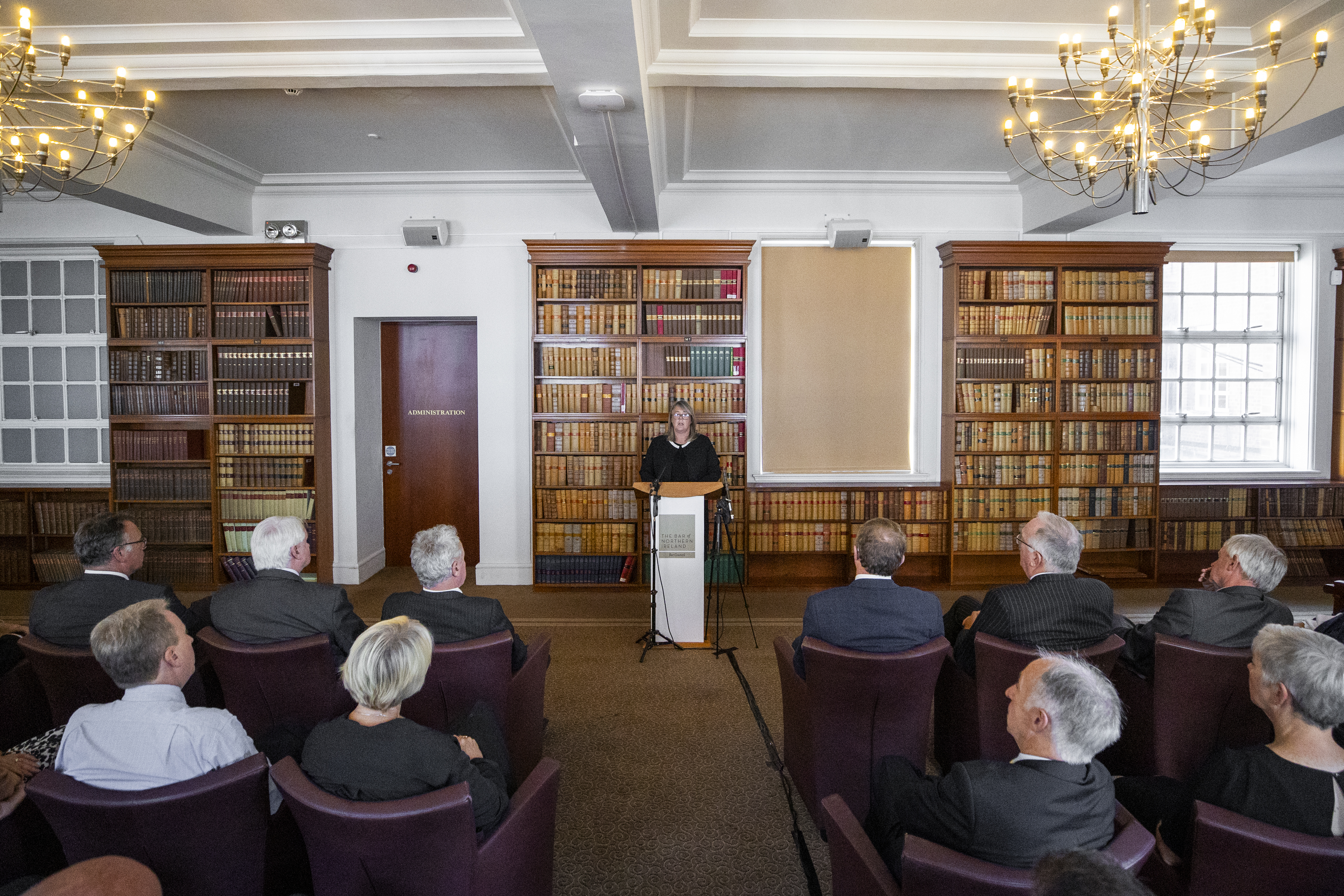 The Right Honourable Dame Siobhan Keegan, Lady Chief Justice of Northern Ireland, during her annual address to mark the opening of the new legal year to a gathering of senior judiciary and figures from across the justice system in Northern Ireland, in the ’ Room, Royal Courts of Justice, Belfast