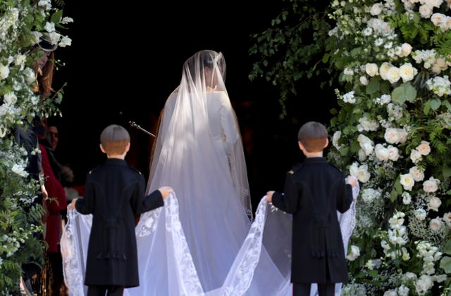 The couple were married at the St George’s Chapel in Windsor Castle (Jane Barlow/PA)