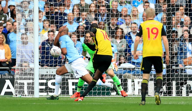 Kompany was maybe lucky not to give a penalty away in the first half 