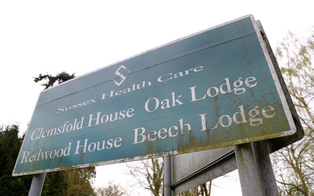A sign at the entrance to facilities run by Sussex Health Care (Gareth Fuller/PA)