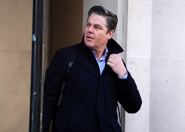 Premier League chief executive Richard Masters pictured leaving a league shareholders' meeting in London