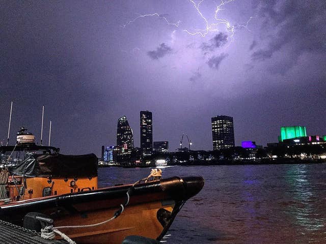 Between 15,000 and 20,000 lightning strikes hit on Saturday night as the 