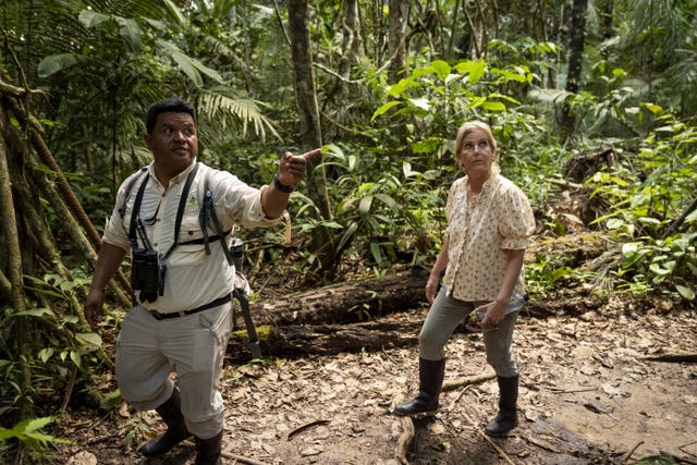 Sophie during a biodiversity nature walk, guided by professional guide Rey Mozombite